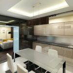 Perabot dapur dengan facades berkilat