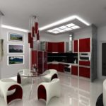 Perabot bergaya di bahagian dalam dapur