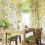 Цветен модел върху тапета в кухнята