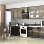 Bucătărie directă cu frigider pentru geamuri