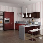 Đèn trắng phía trên quầy bar