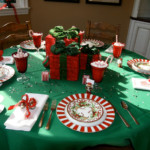 Ярко зелена покривка на кухненска маса