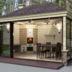 Σχεδιαστικό έργο της κλειστής κατασκευής της καλοκαιρινής κουζίνας