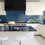 Fachadas blancas de un juego de cocina