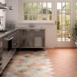 Zoning the kitchen with ceramic tiles