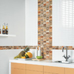 Tiled accents in a modern kitchen