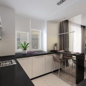 Módulo de cozinha de bancada preto