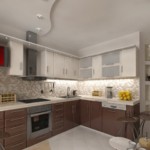 Luminarias empotradas en un techo de dos niveles.