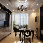 Araña negra en el techo de la cocina.