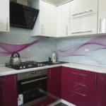 Tablier de cuisine en verre avec impression photo