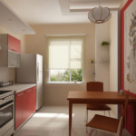 Persiana enrollable en la ventana de la cocina