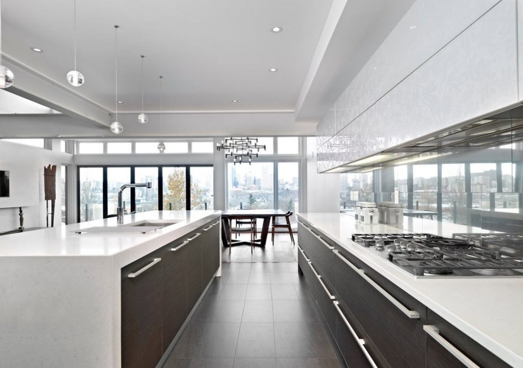 Unit dapur permukaan pepejal untuk dapur berteknologi tinggi