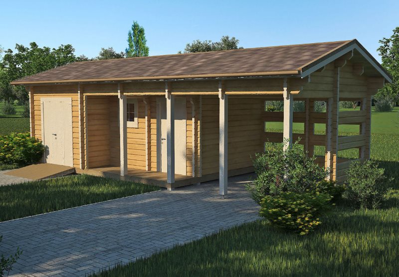 Φωτογραφία ενός hozblok με μια καλοκαιρινή κουζίνα και ένα θόλο