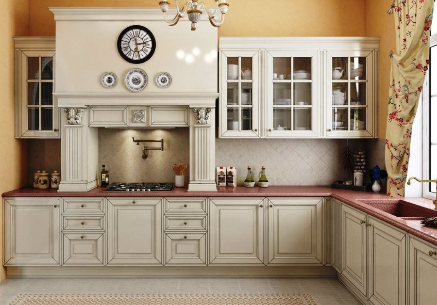 Γωνιακή κουζίνα με κουκούλα