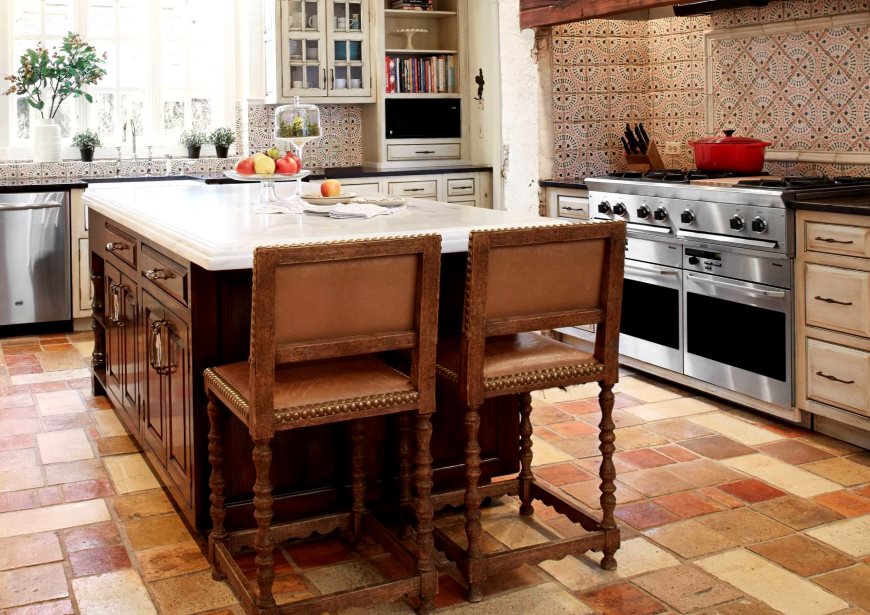 Podea de bucătărie ceramică cu imitație de piatră naturală