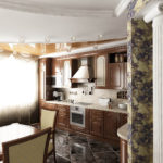 Στήλη στο εσωτερικό της κουζίνας-σαλόνι