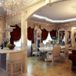 Κουρτίνες κουρτινών στα παράθυρα της κουζίνας-σαλόνι