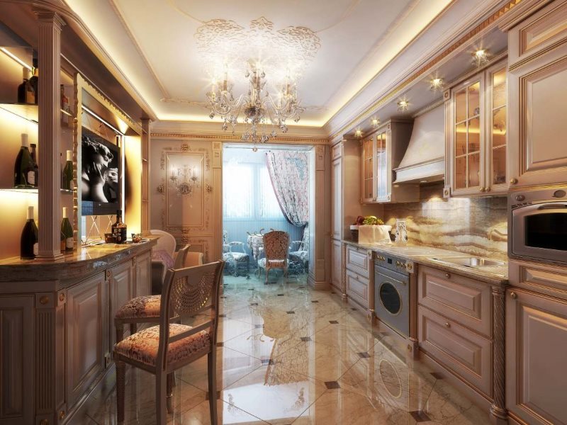 Έγχρωμες προσόψεις κουζίνας σε κλασικό ύφος