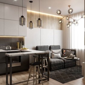 The bar counter on the crucible from profile pipes