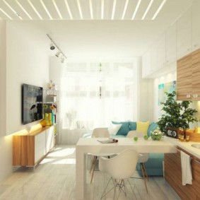 Bright natural light in the kitchen-living room