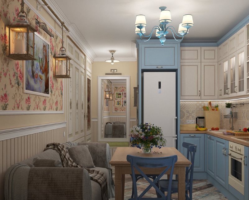 Equipement de cuisine avec canapé country