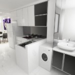 Cocina compacta en un apartamento tipo estudio.