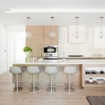 Taburetes de bar en una cocina moderna