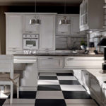 Plancher de carreaux de céramique noir et blanc