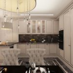 Conception de cuisine avec ensemble gris