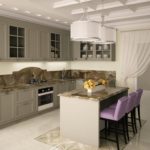 Tabourets de bar rembourrés violets