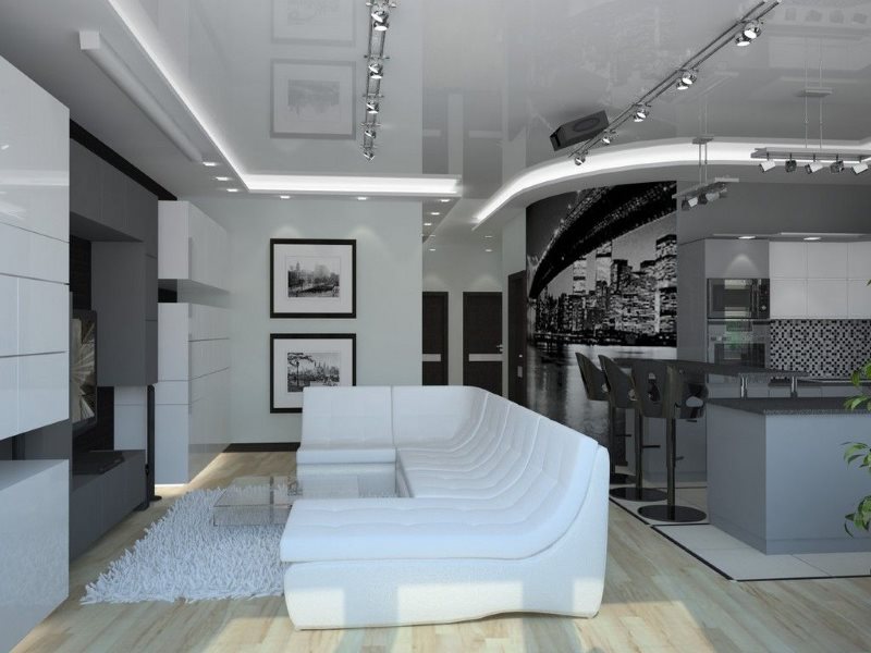 Lampu siling LED di dapur berteknologi tinggi