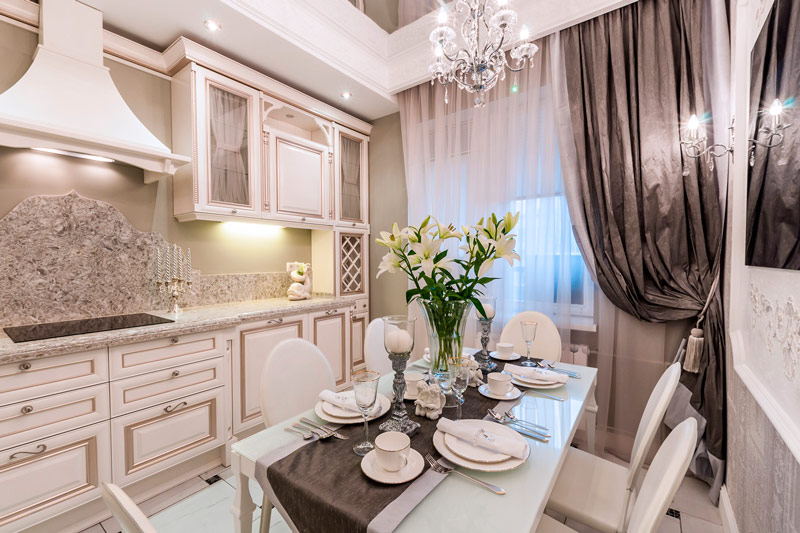 Dining area linear kitchen