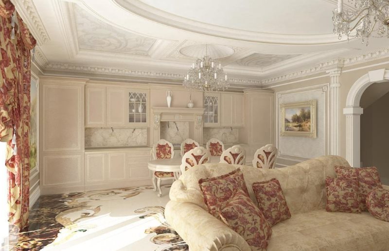 Διακοσμημένα μαξιλάρια σε καναπέ υφάσματος