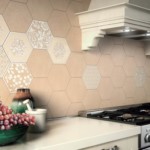 Honeycomb tile on kitchen apron