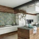 Kitchen design with wood paneling