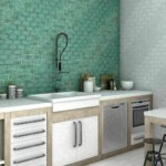 Brick tiles in the interior of the kitchen