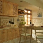 Tile in the interior of a rustic kitchen