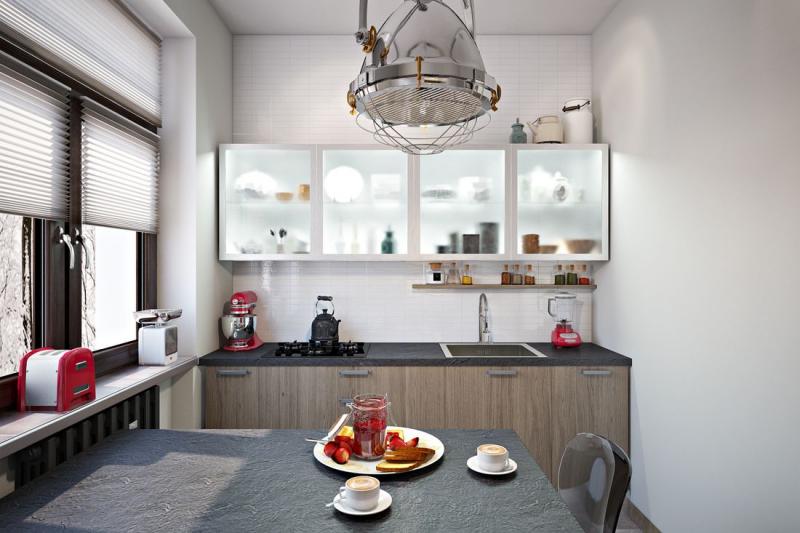 Superfície cinza da mesa da cozinha