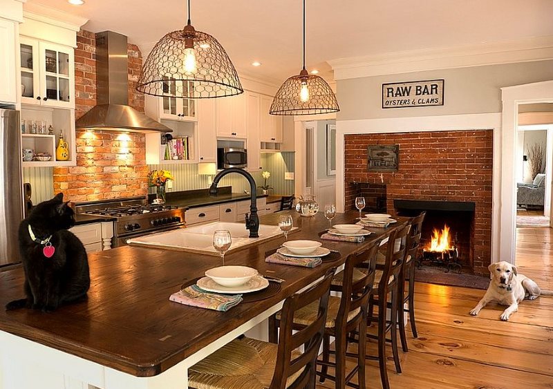 Trang trí nhà bếp lớn kiểu Mỹ