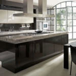 Μαύρα έπιπλα κουζίνας υψηλής τεχνολογίας