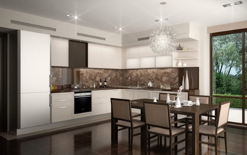 Diseño de cocina en chocolate beige