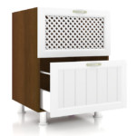 Drawers in the bottom module of the kitchen set