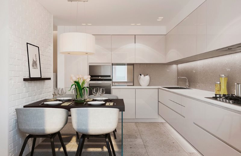 Cozinha minimalista de canto 9 m²