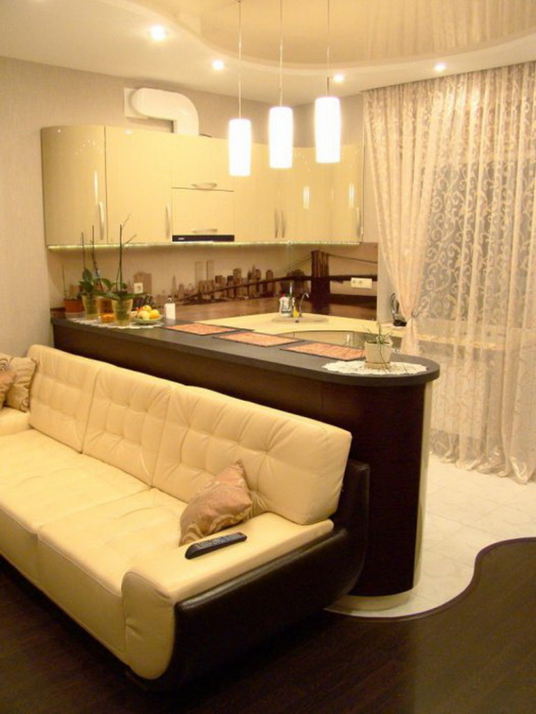 Ζώνη της κουζίνας-καθιστικό μπαρ