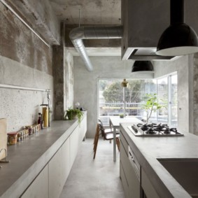 Presupuesto cocina interior superficie de hormigón