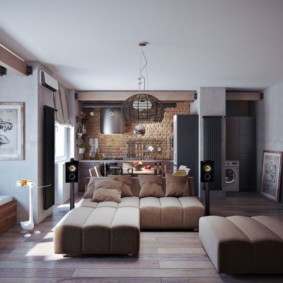 Muebles tapizados en estilo loft.