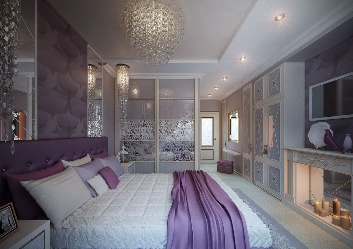 décoration photo chambre violette