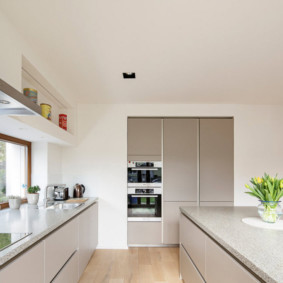 Set with artificial stone worktops