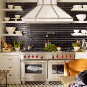 Decoração de parede de cozinha de javali em azulejo escuro