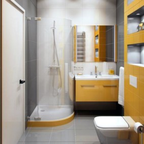 Cabine d'angle avec douche et cloison vitrée